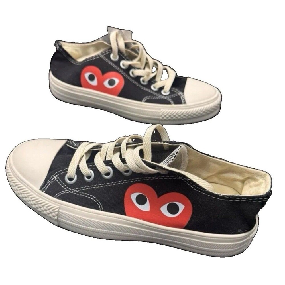 Converse x Comme des Garçons PLAY Chuck 70 Low Women’s 7 Black Heart BNWOB